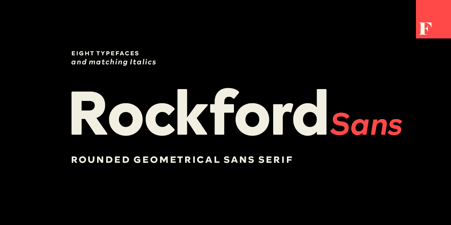 Beispiel einer Rockford Sans Extra light-Schriftart